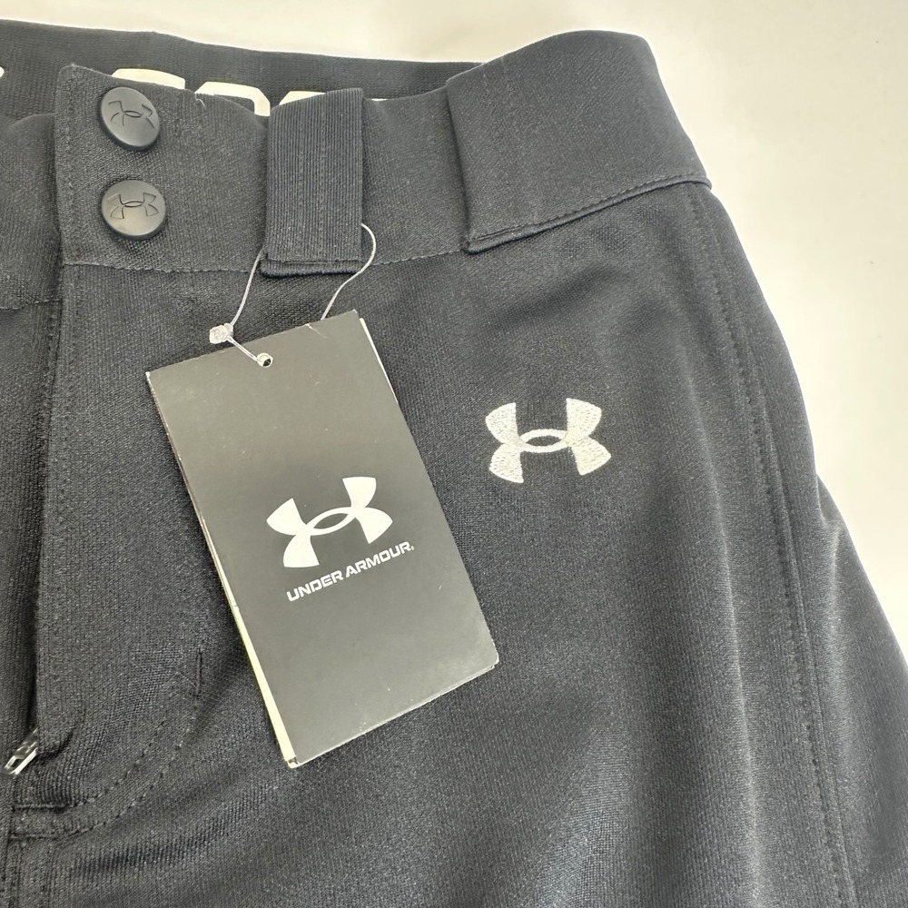 Under Armour Womens Black Utility Softball Pants Cropped Loose Fit 1375665 M NEW - Picture 2 of 13